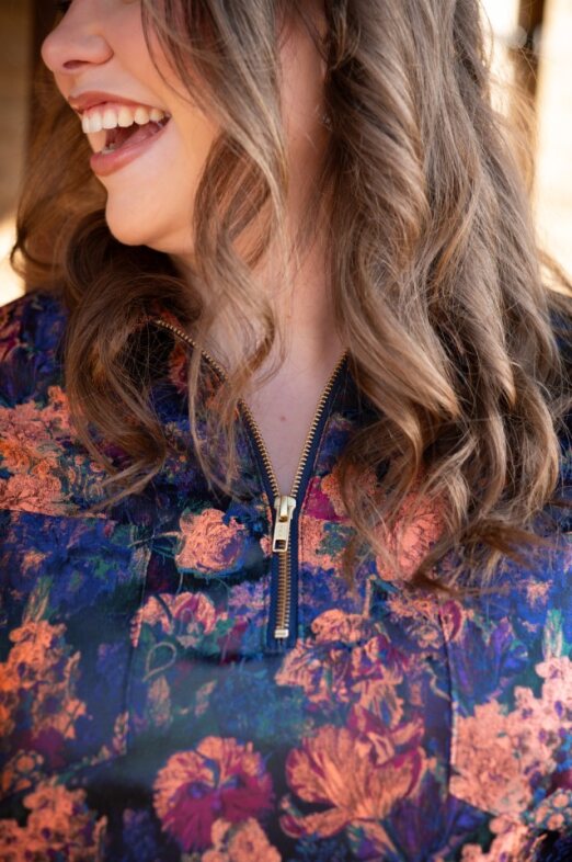 Noëlle jacquard floral print dress