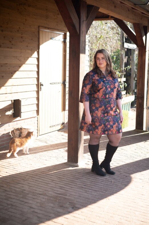 Noëlle jacquard floral print dress