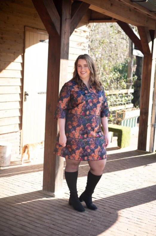 Noëlle jacquard floral print dress