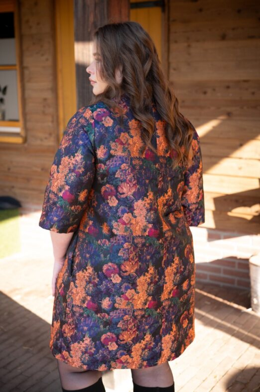 Noëlle jacquard floral print dress