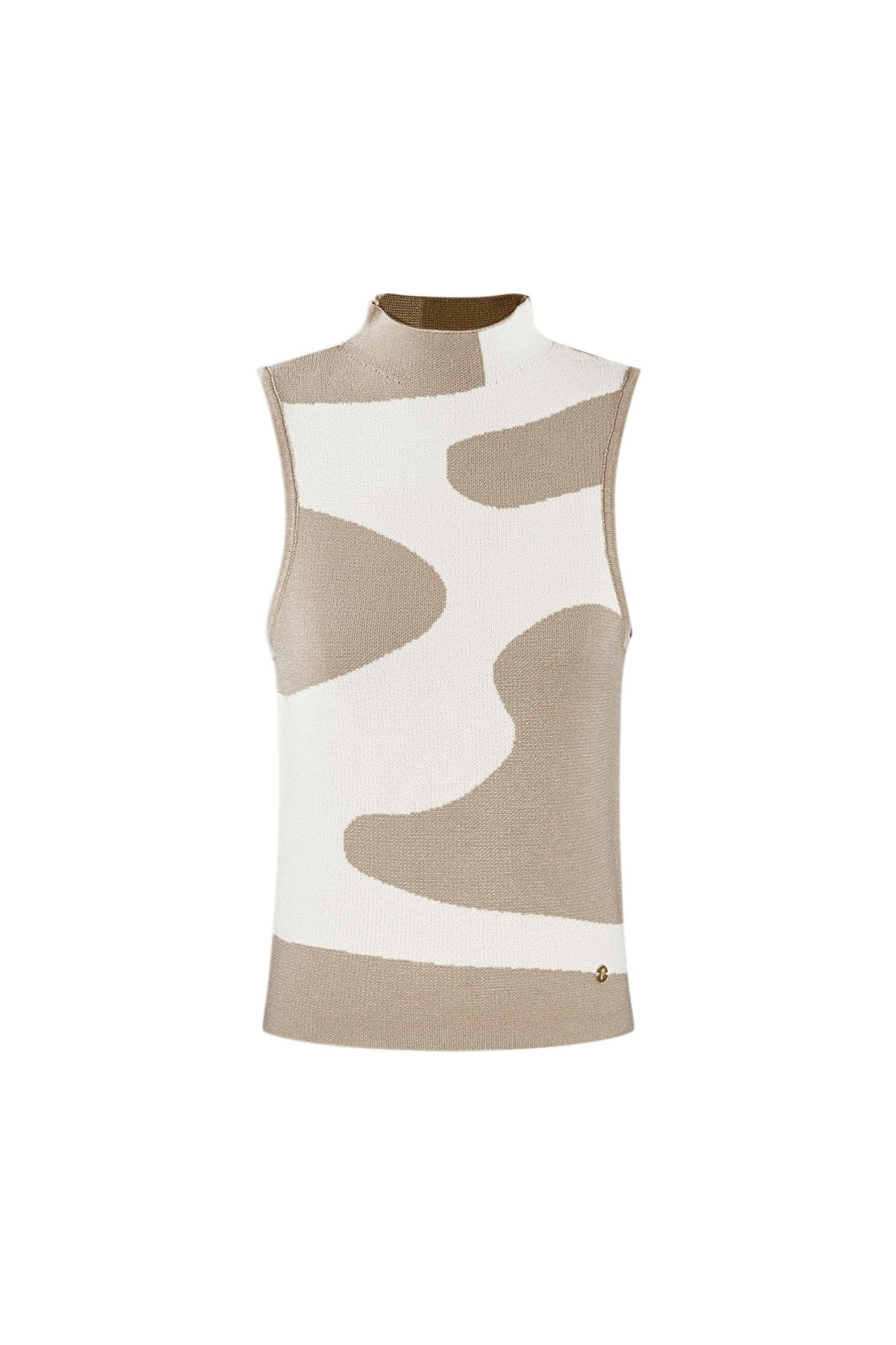 Knitted sleeveless top organic print