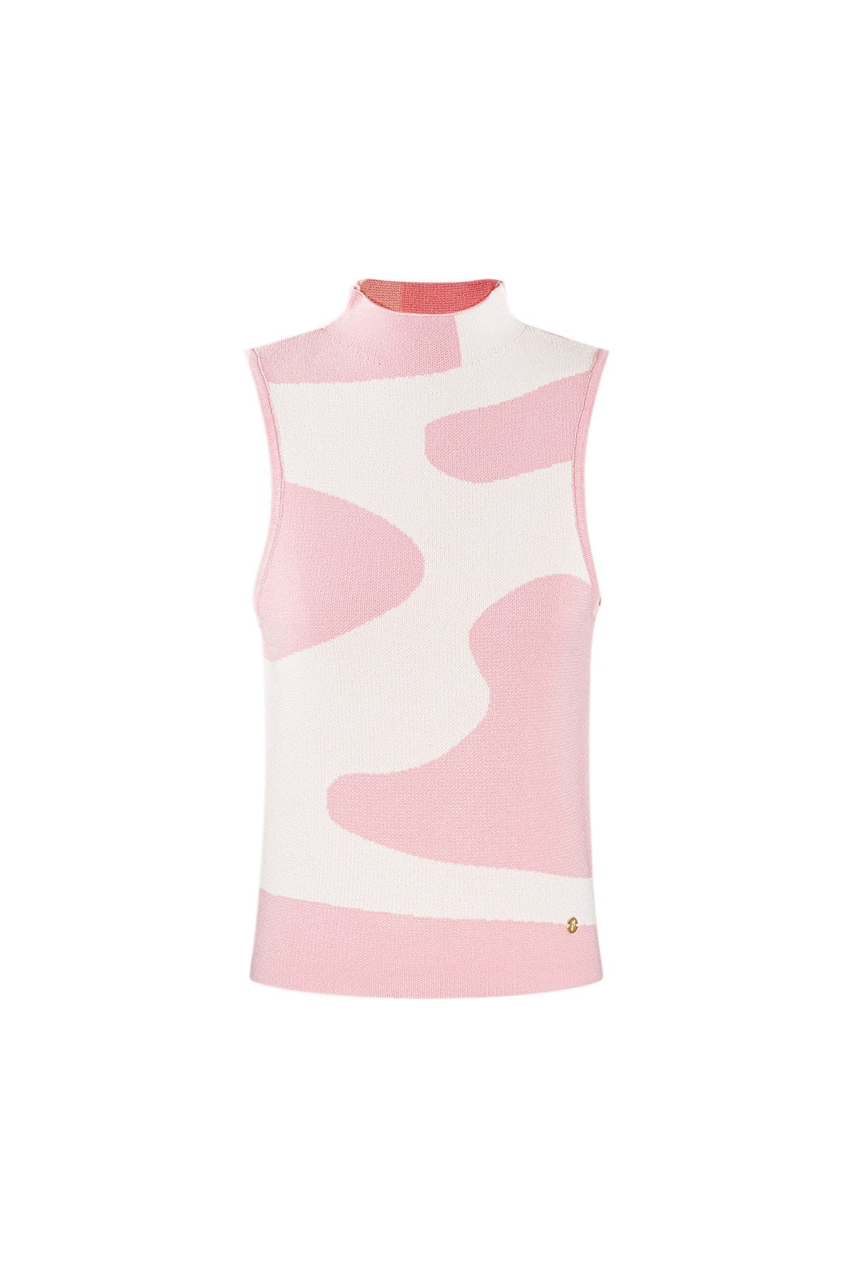 Knitted sleeveless top organic print