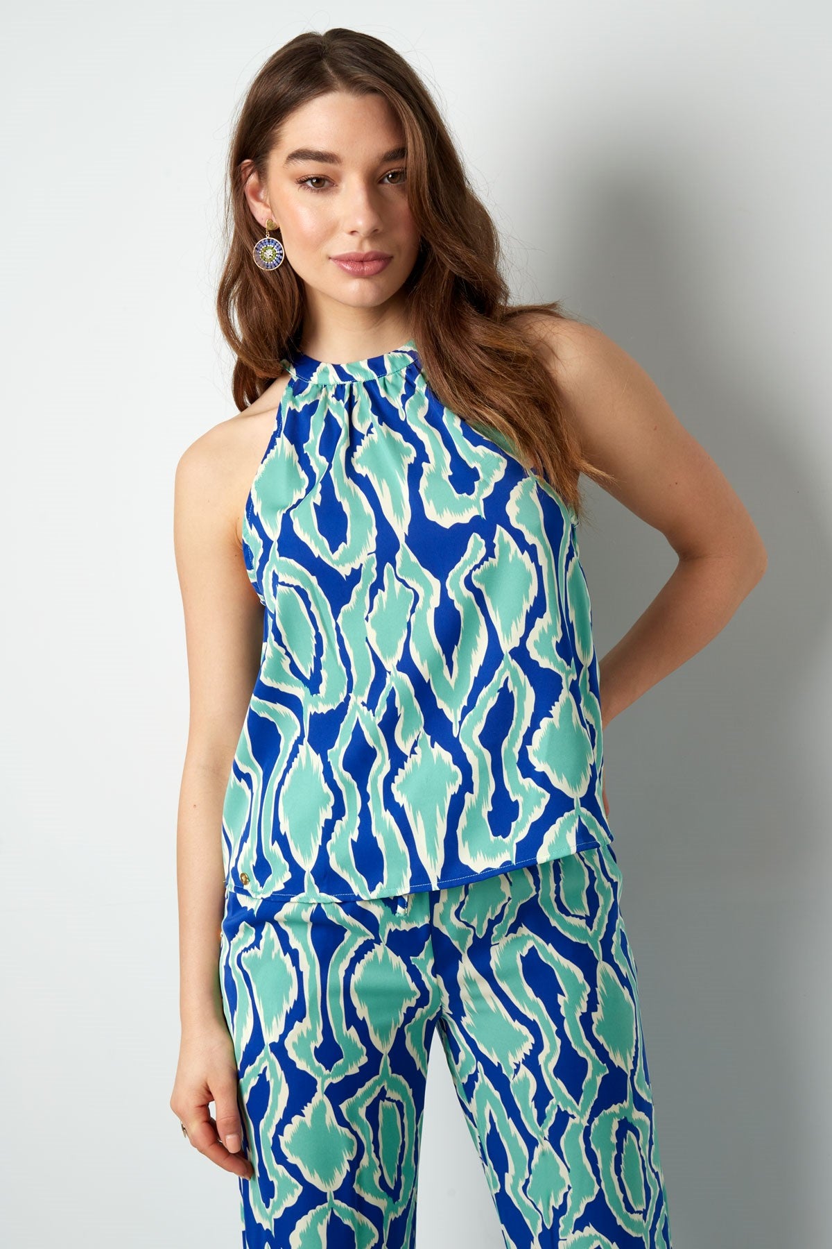 Buntes Neckholder-Top mit Print