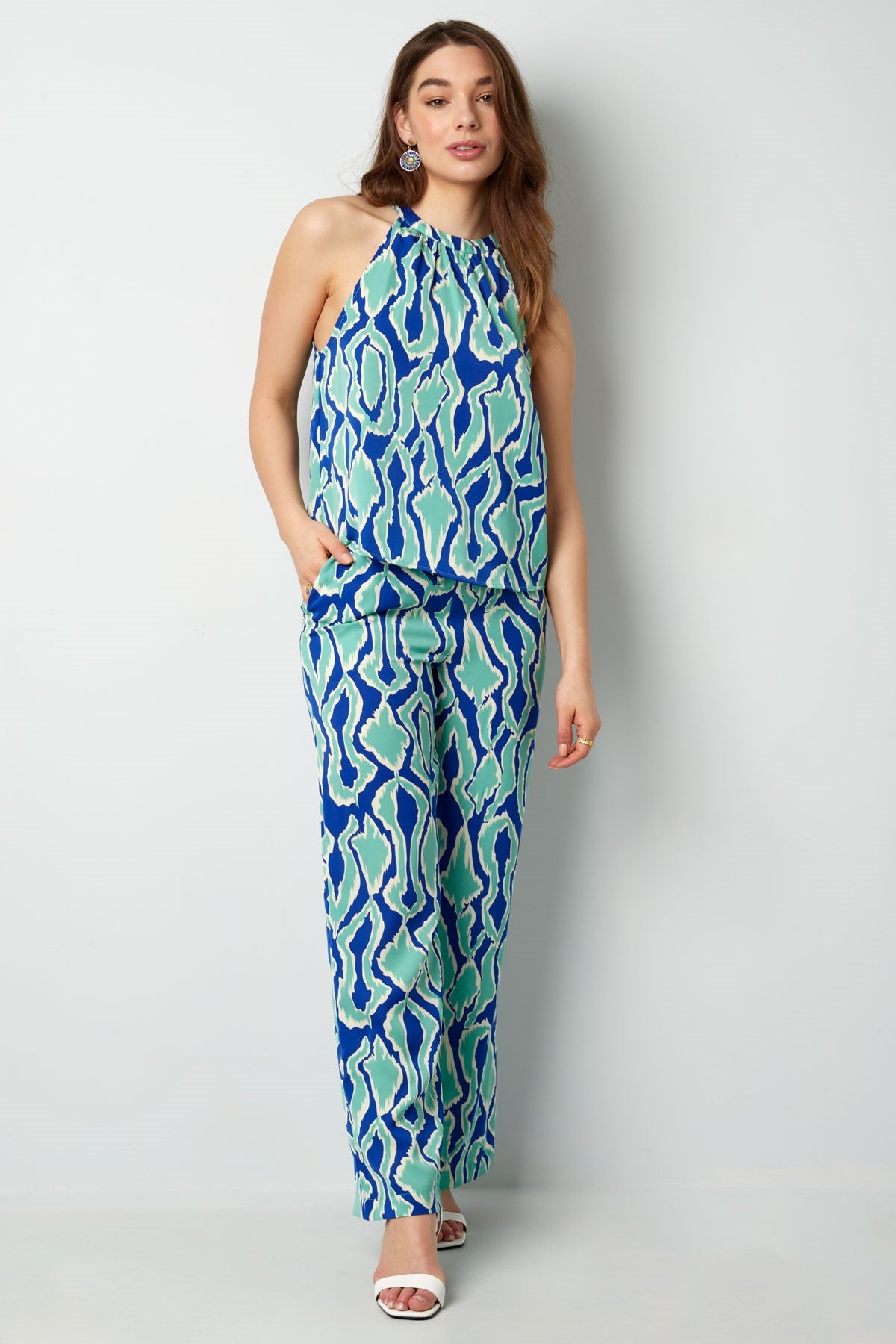 Buntes Neckholder-Top mit Print