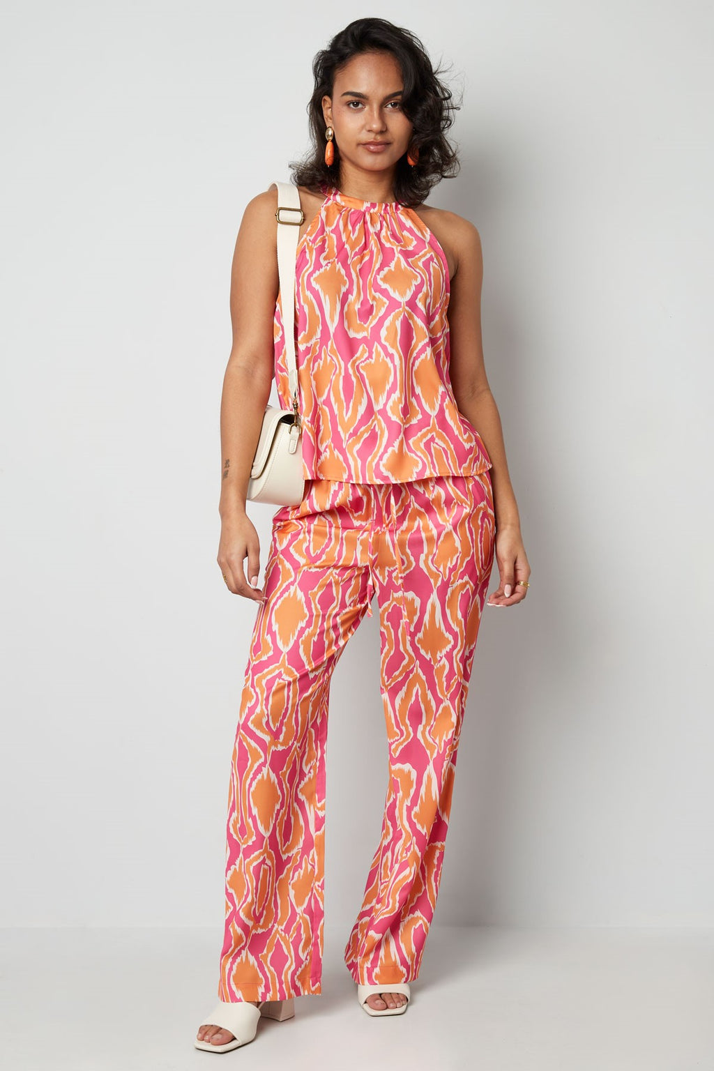 Colorful printed halter top