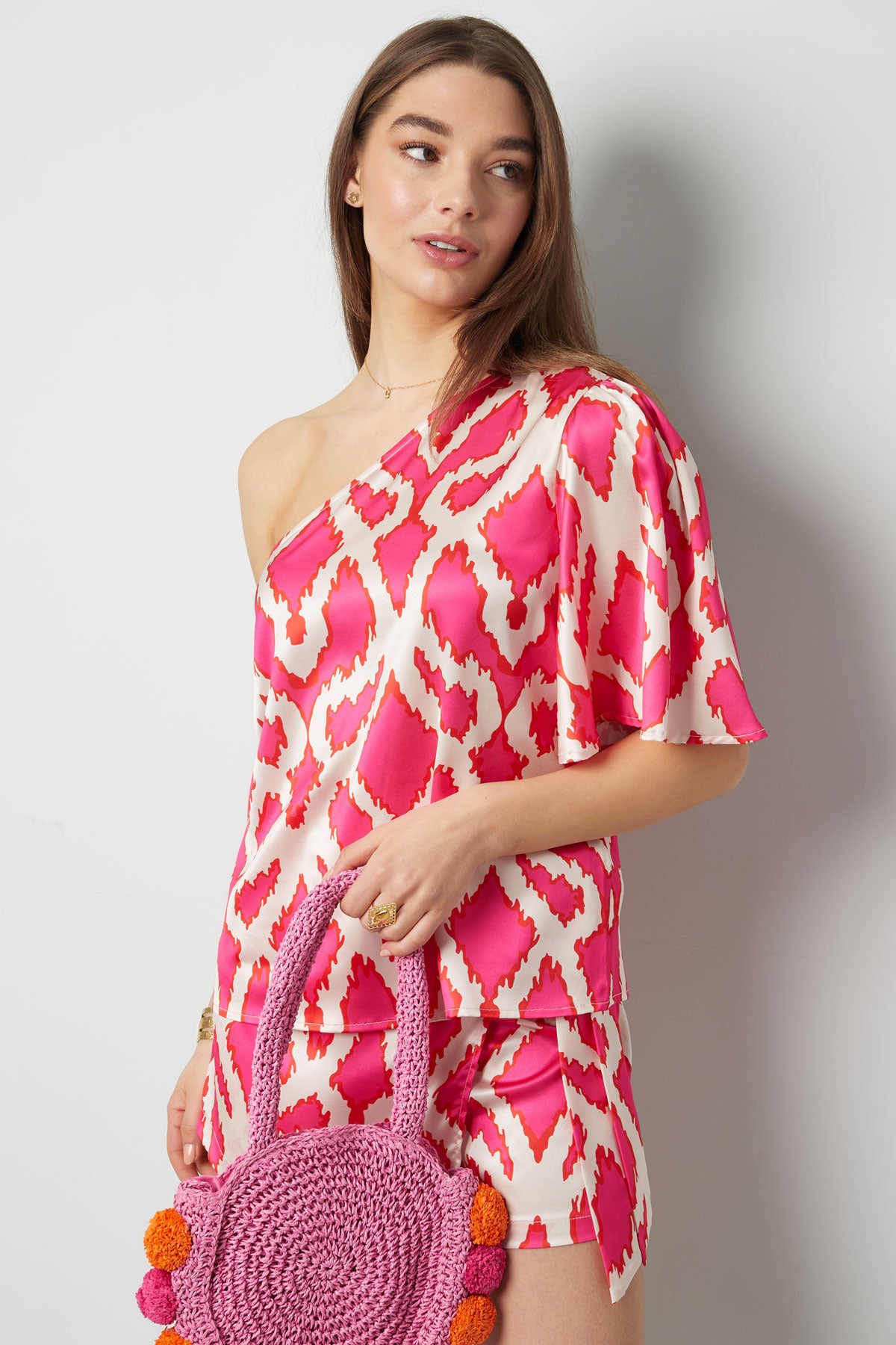 Tropical Bliss Top | One-Shoulder | Geometrischer Print | Damen