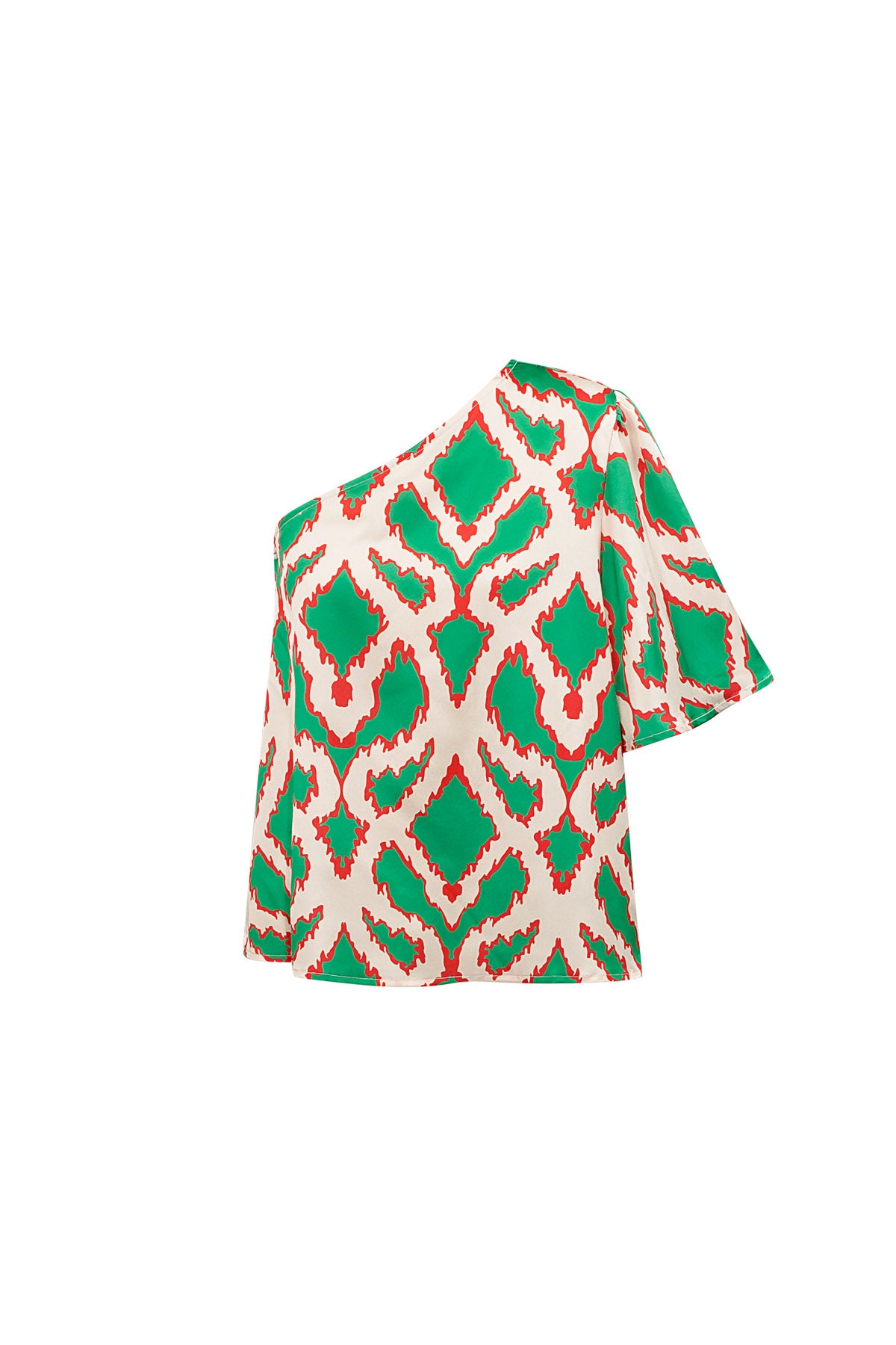 Tropical Bliss Top | One-Shoulder | Geometrischer Print | Damen