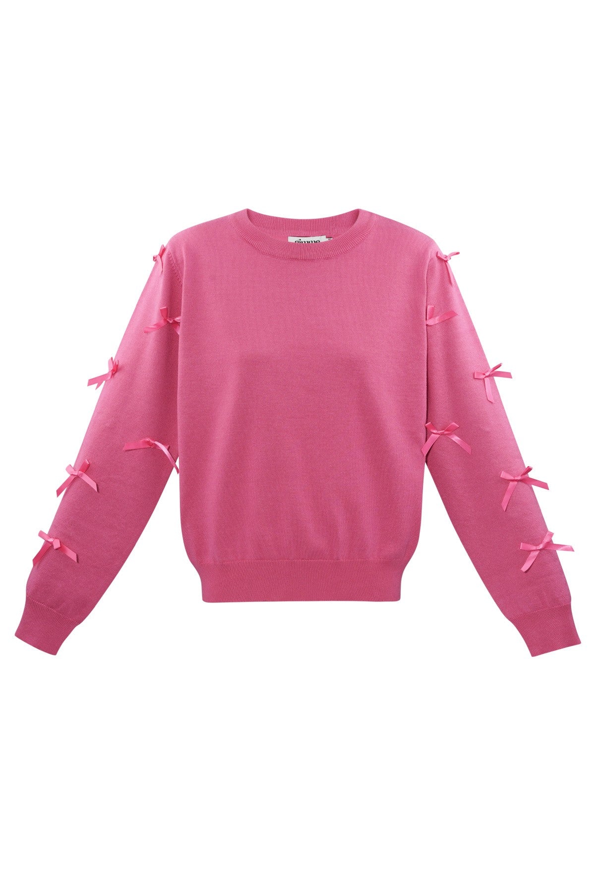 Viskose-Oberteil mit langen Ärmeln & Schleifen – Weich & Fließend | Fuchsia, Grün, Weiß & Schwarz | S/M-L/XL