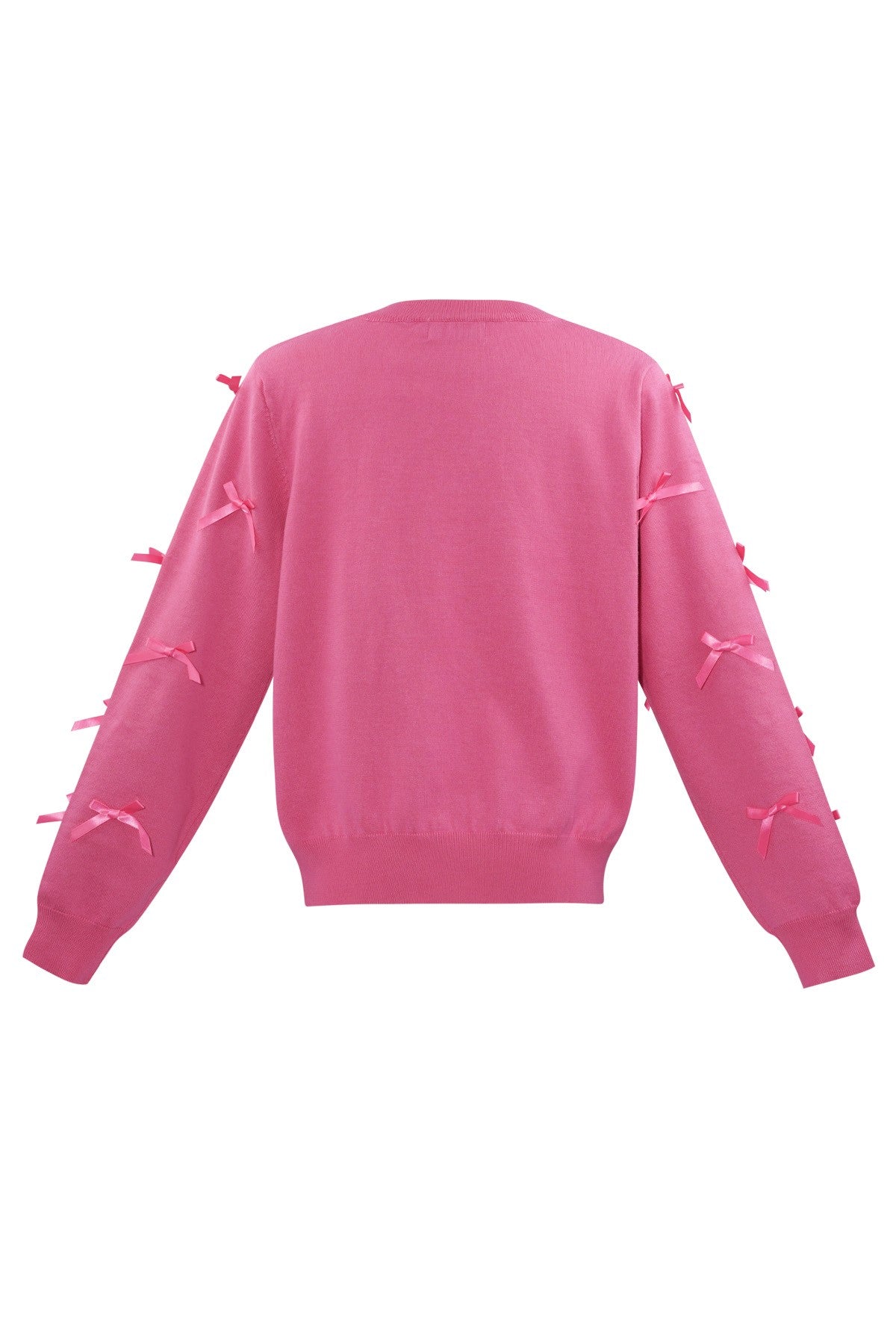 Viscose Top with Long Sleeves & Bows – Soft & Flowy | Fuchsia, Green, White & Black | S/M-L/XL