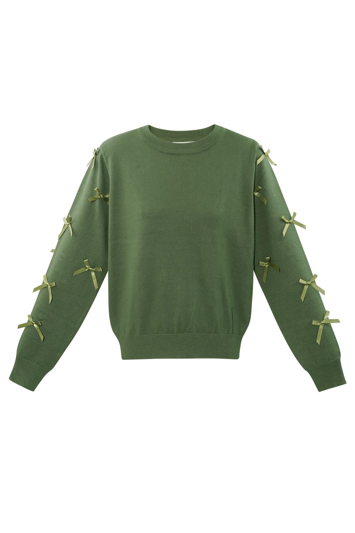 Viskose-Oberteil mit langen Ärmeln & Schleifen – Weich & Fließend | Fuchsia, Grün, Weiß & Schwarz | S/M-L/XL