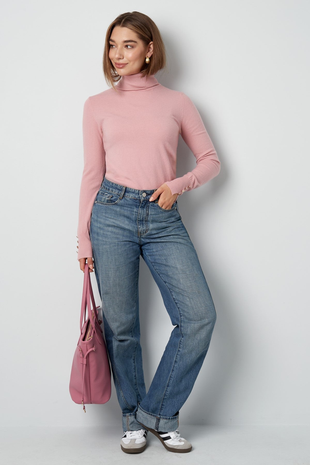 Rollkragen Top Damen | Slim Fit Langarm | Viskose