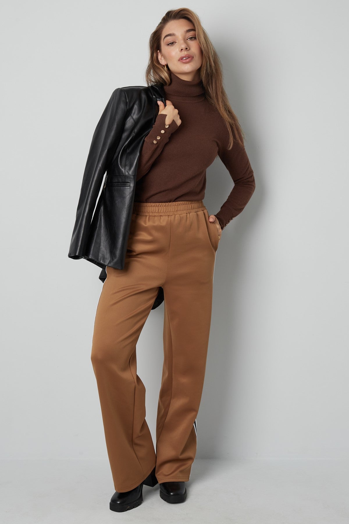 Rollkragen Top Damen | Slim Fit Langarm | Viskose