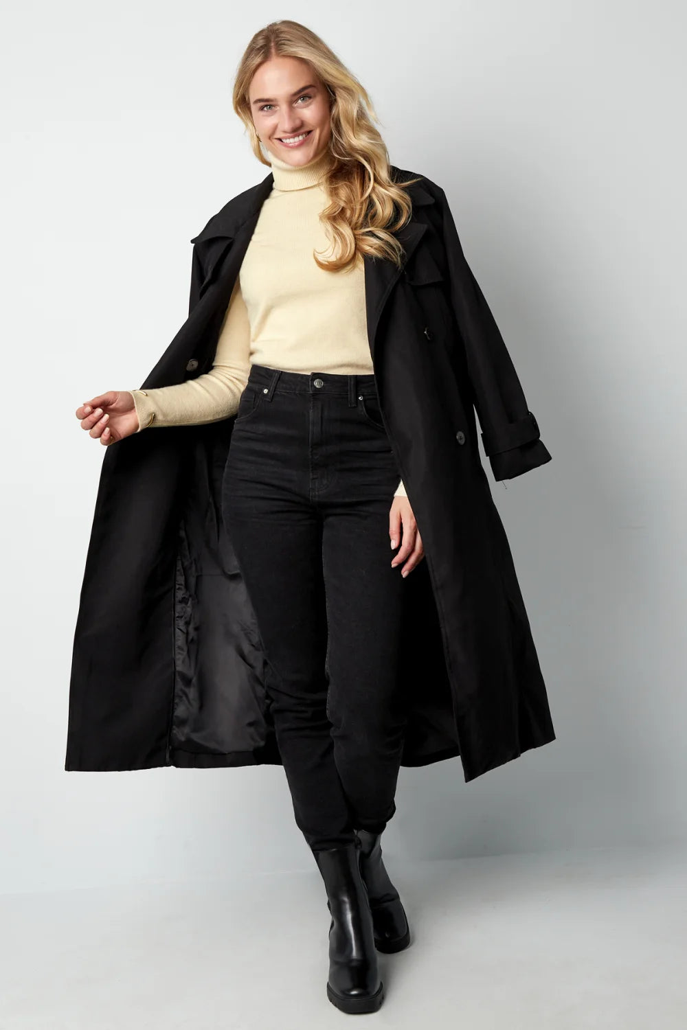 Viscose Women's Turtleneck Top with Long Sleeves