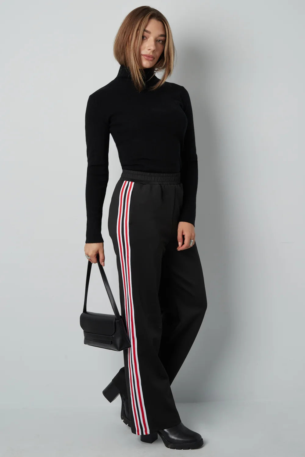 Viscose Women's Turtleneck Top with Long Sleeves