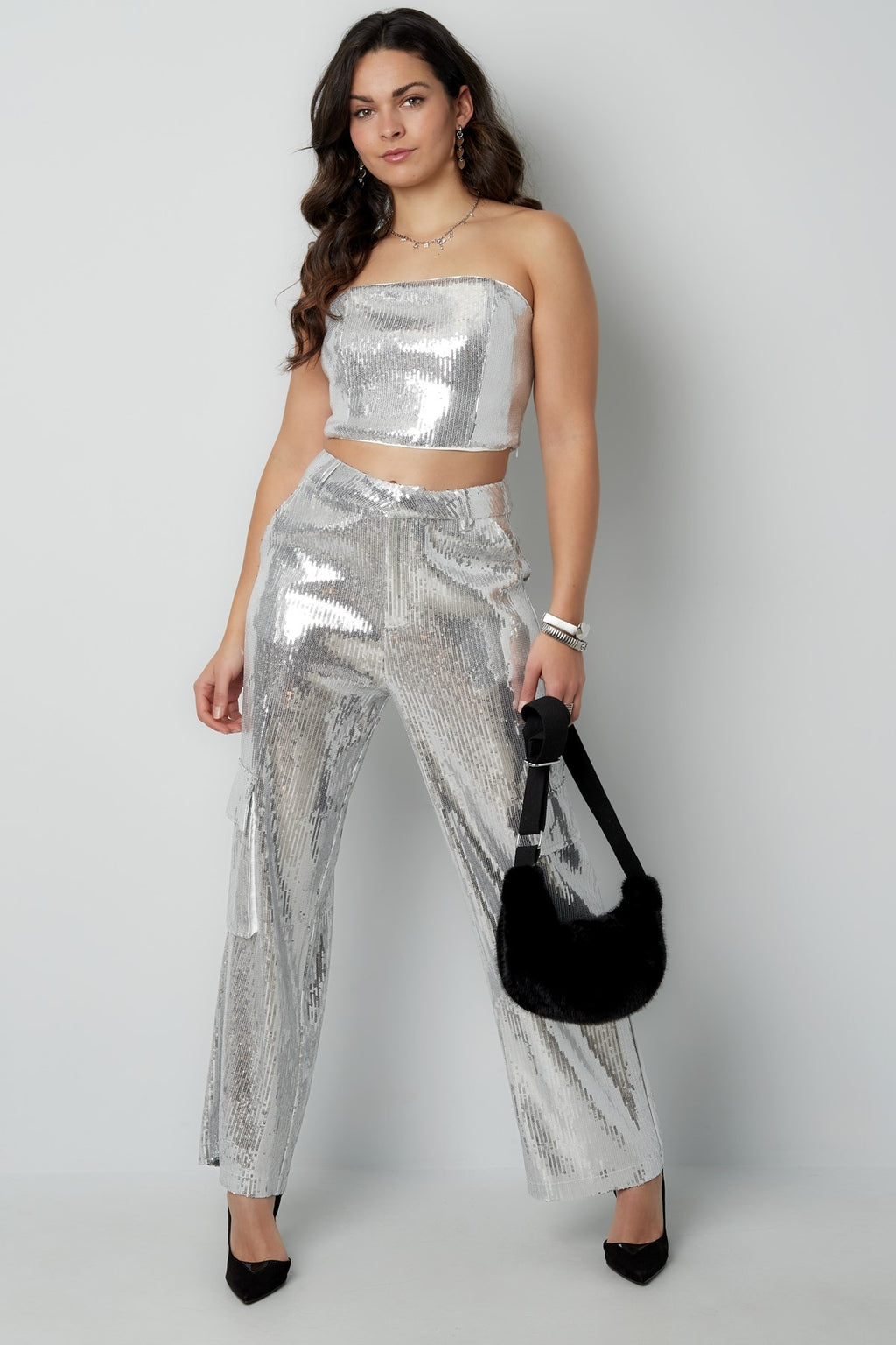Strapless Pailletten Top | Dames Feest & Party Wear