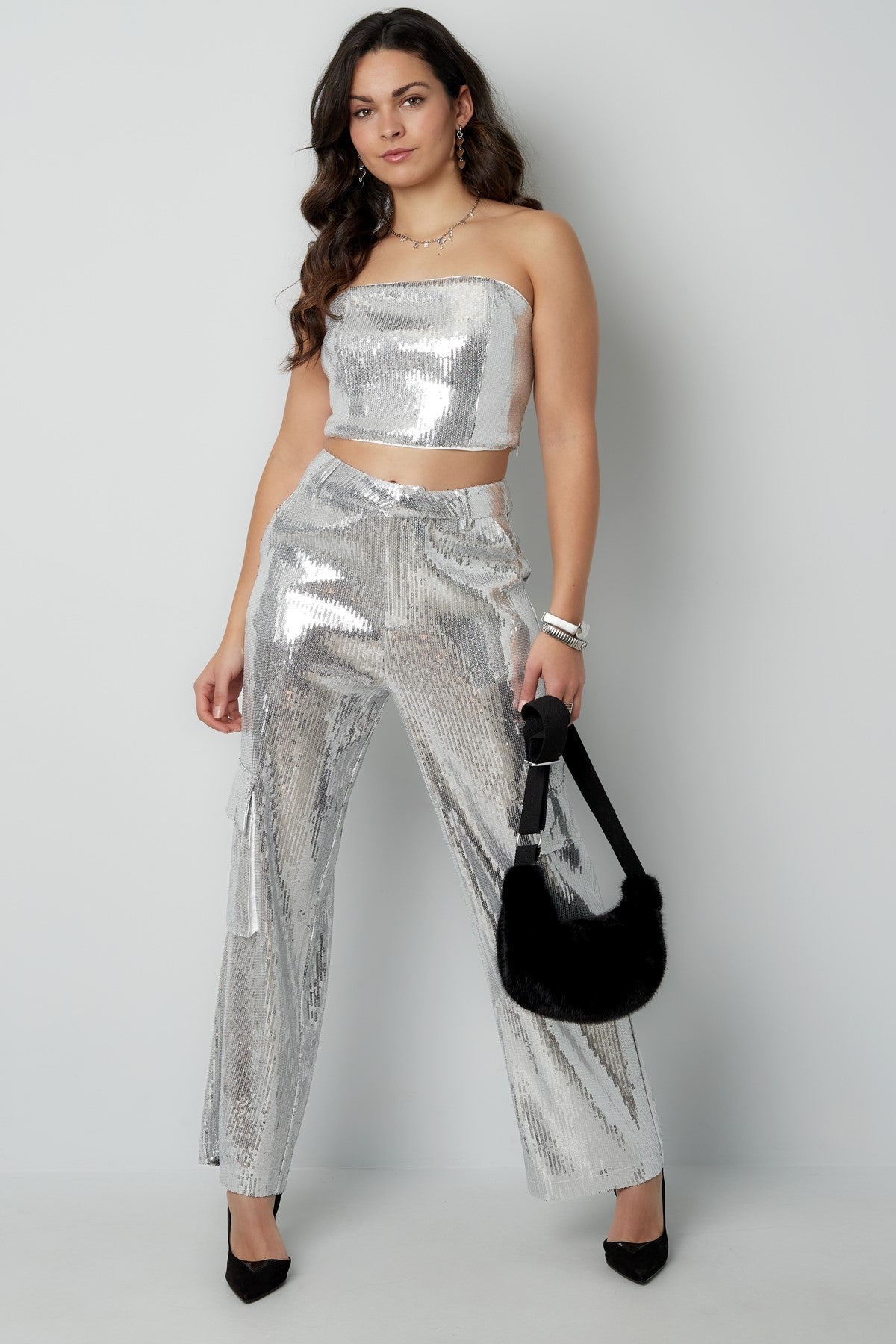 Strapless Pailletten Top | Dames Feest & Party Wear