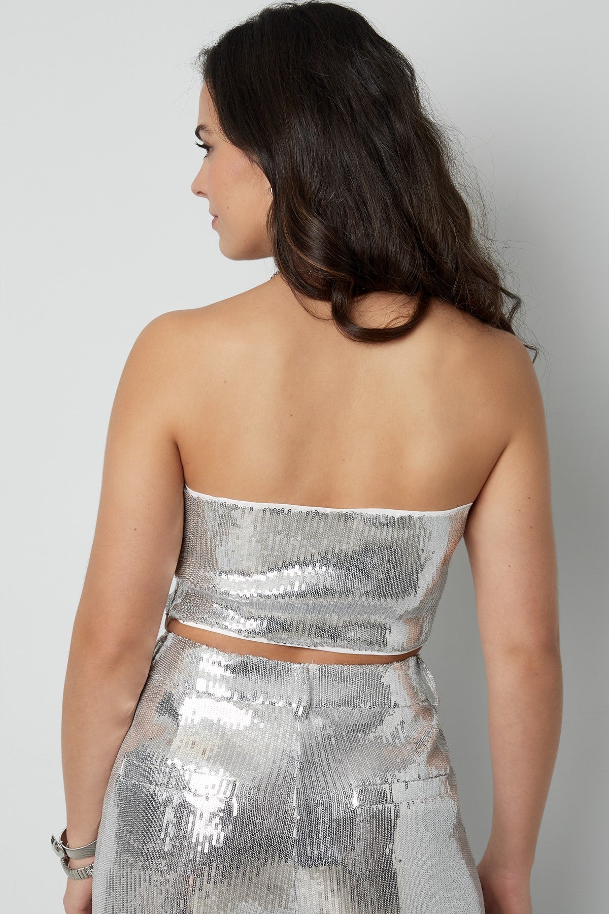 Strapless Pailletten Top | Dames Feest & Party Wear