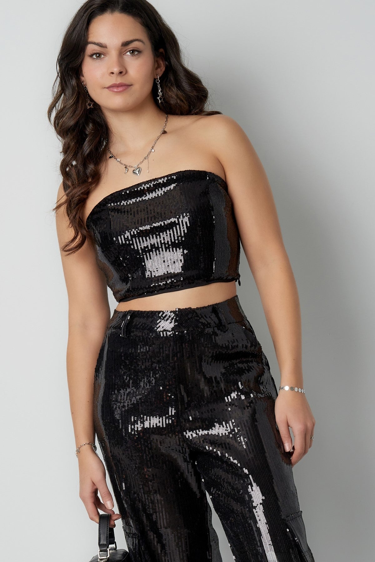 Strapless Pailletten Top | Dames Feest & Party Wear