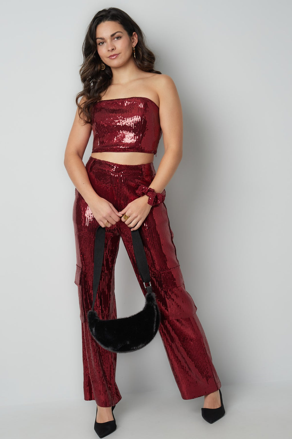 Strapless Pailletten Top | Dames Feest & Party Wear