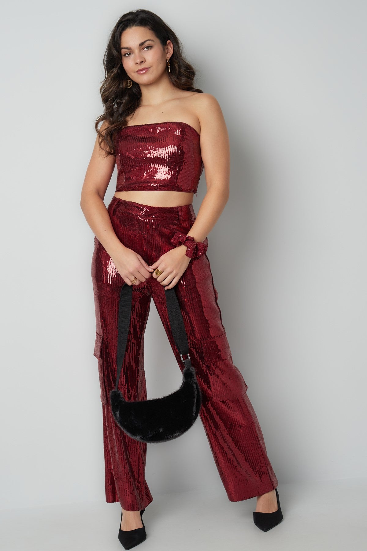 Strapless Pailletten Top | Dames Feest & Party Wear