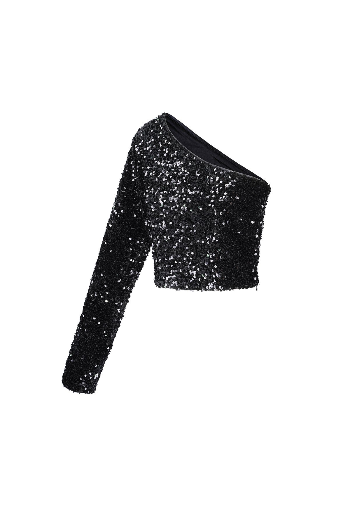 Glitter one shoulder top