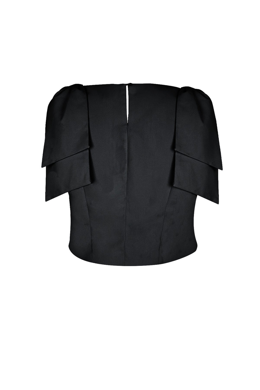 Crop Top mit Raffärmeln & Bindebändern | Gefüttertes Damen-Sommer-Top