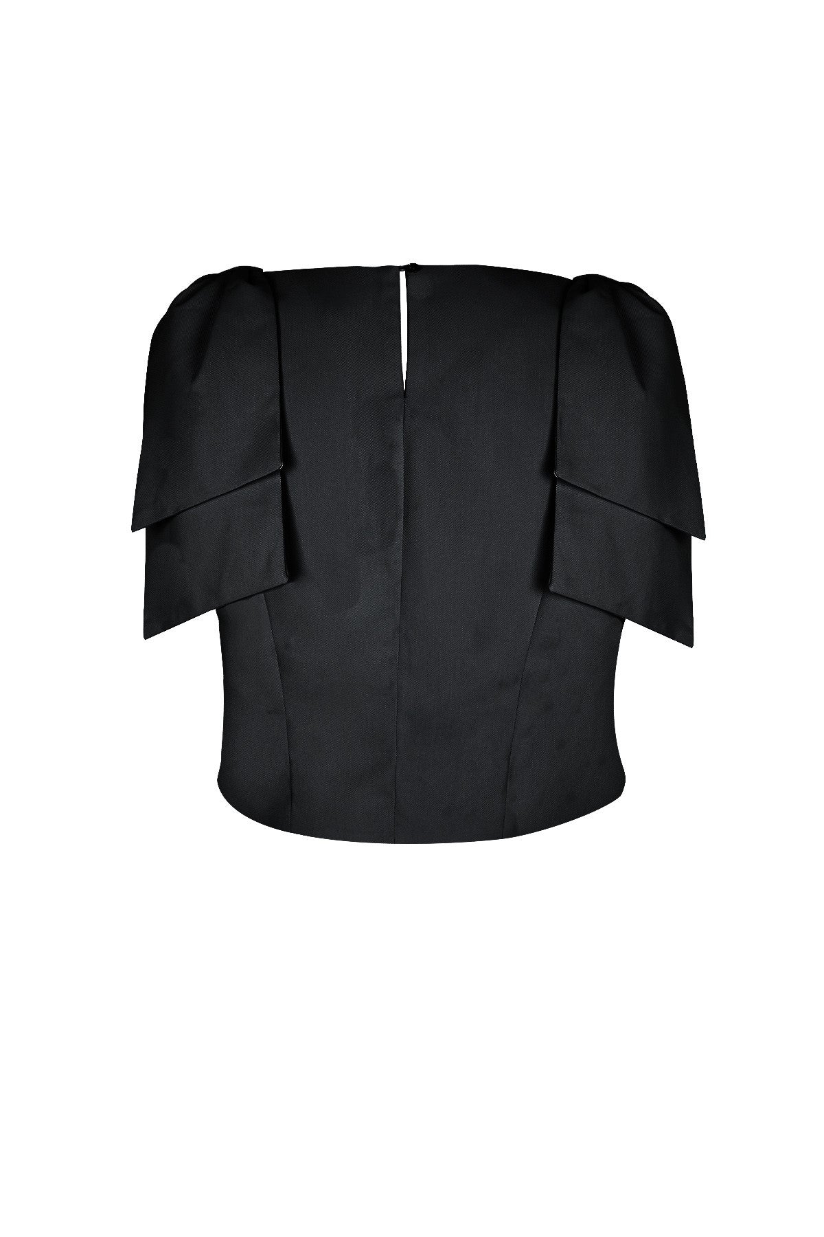 Crop Top mit Raffärmeln & Bindebändern | Gefüttertes Damen-Sommer-Top