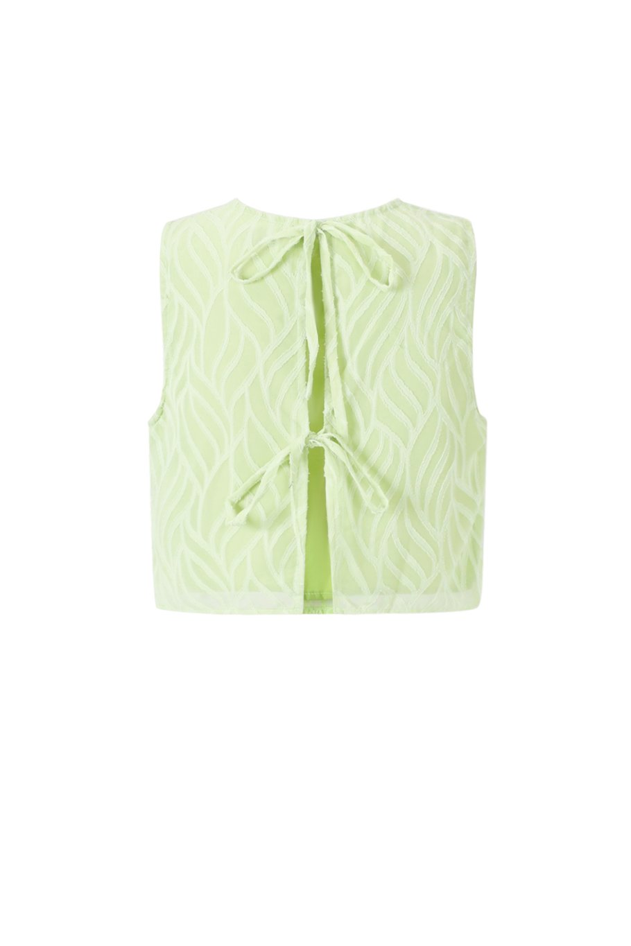 Mouwloze top bladeren