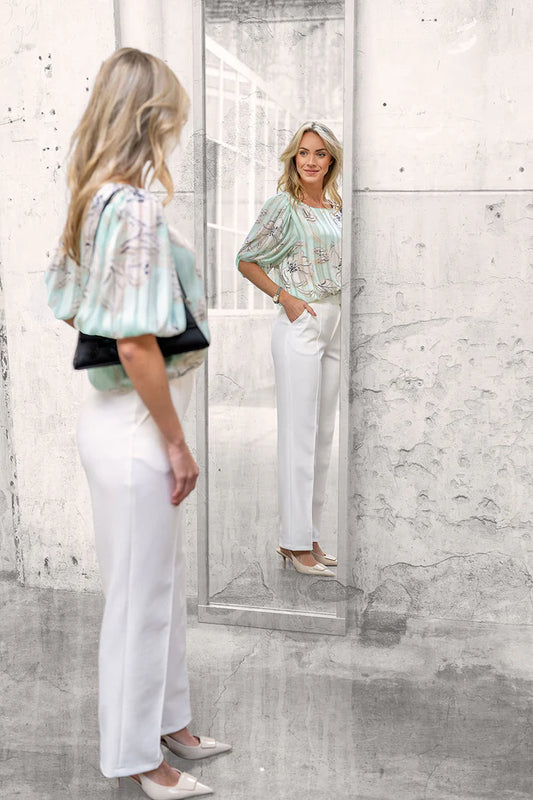Chiffon Top met Bloemen | Maten 34-52 | Colors Store