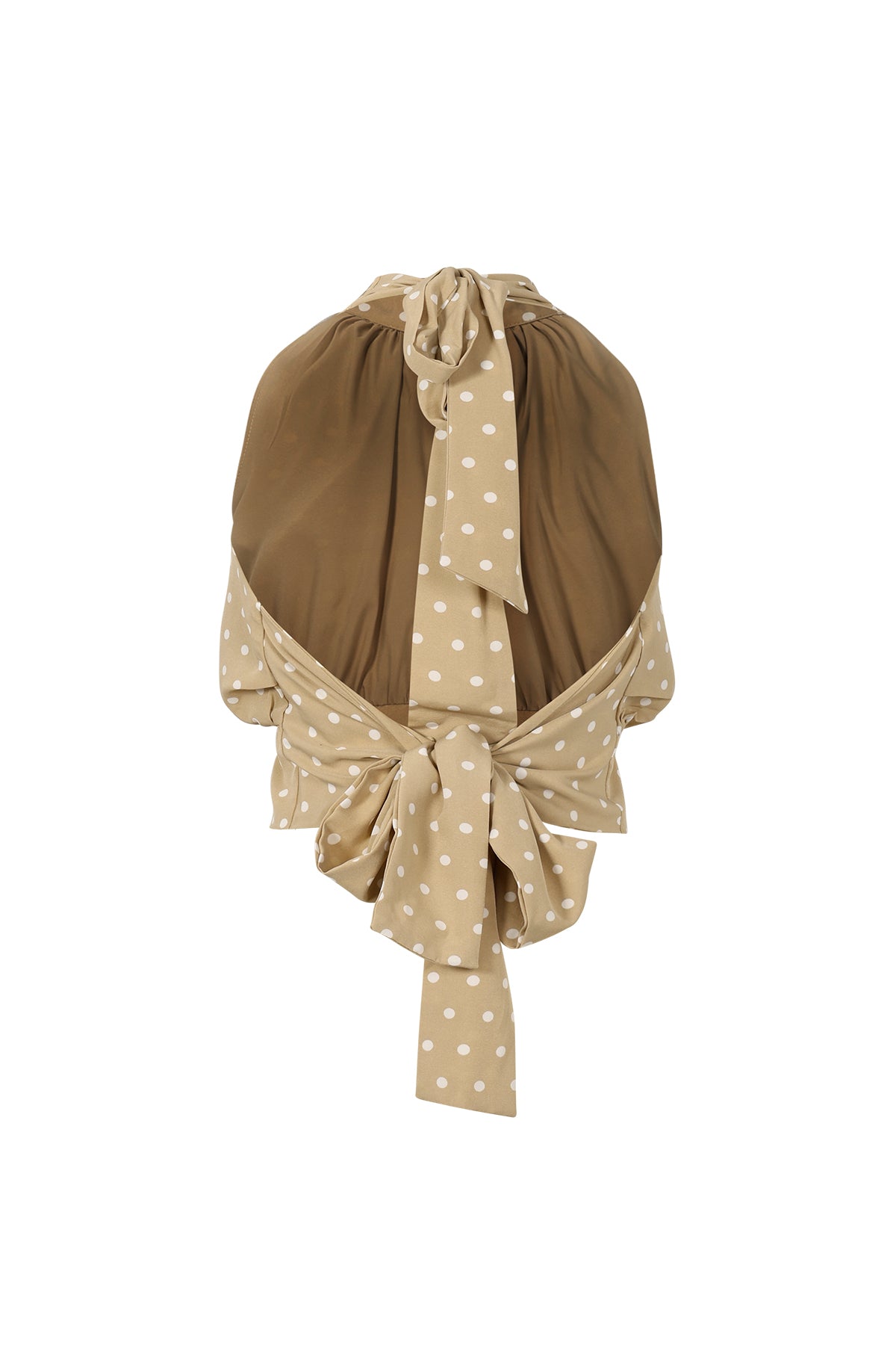 Gepunktetes Neckholder-Top Damen – Ärmellos & Sexy | Khaki | S-XL | Colors Store