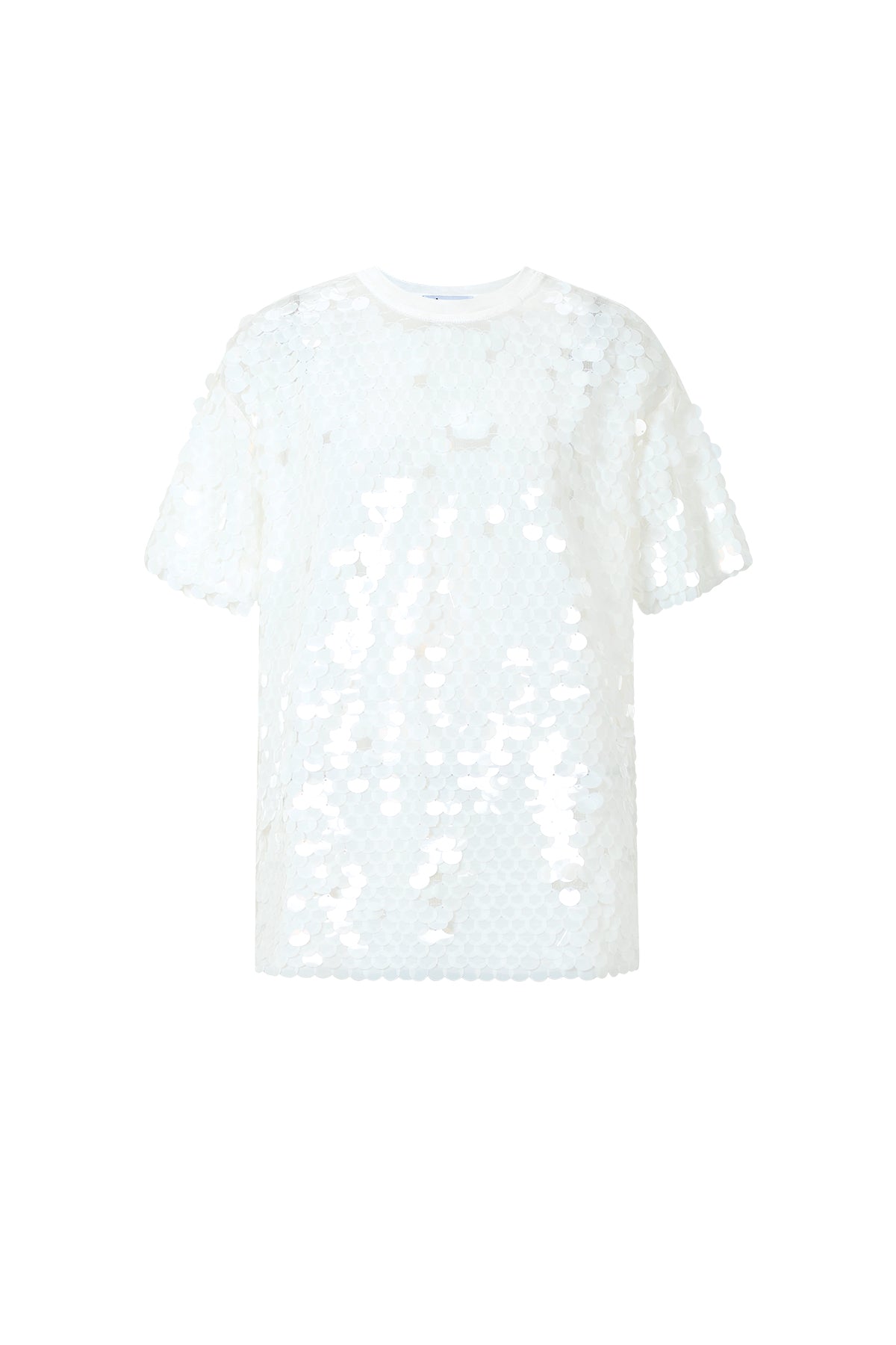 Feestelijke Pailletten Top Dames | Korte Mouwen | Roze & Wit