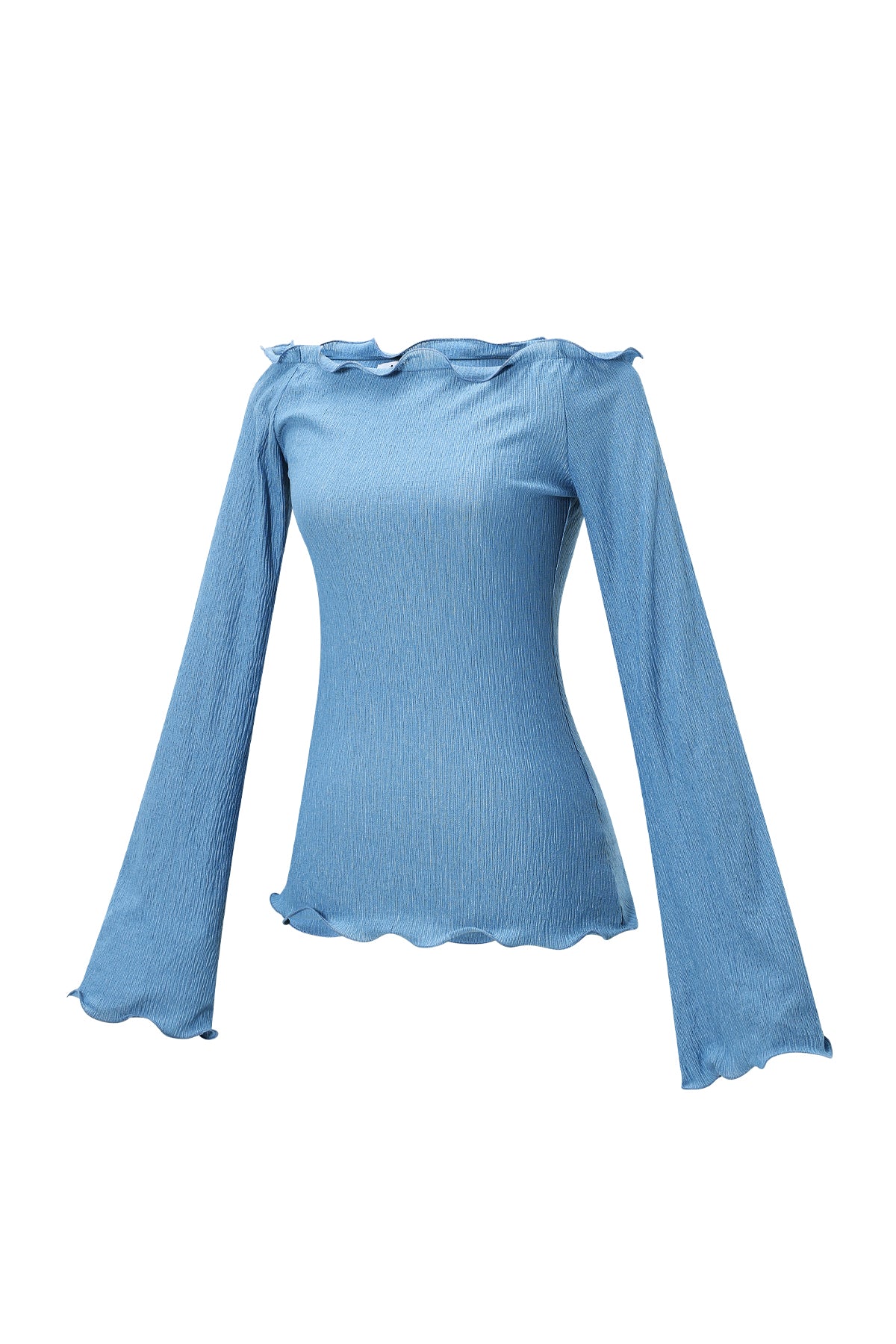 Golvende Top | Casual Gebreide Top met Lange Mouwen | Zwart & Blauw | S-L