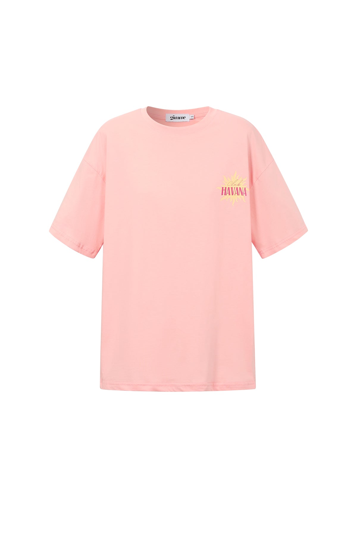 Havana T-Shirt | Katoen | Wit, Oranje & Roze | S t/m XL