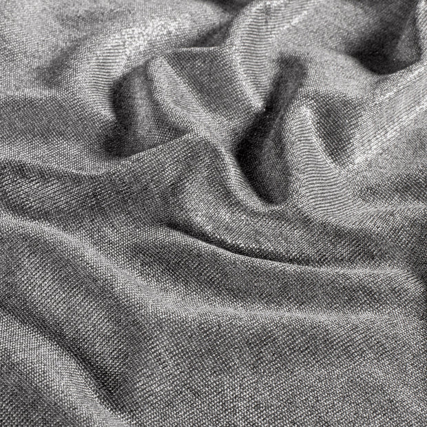 Jersey damestop met lurex en brede manchetten