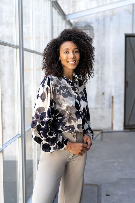 Crepe blouse met print