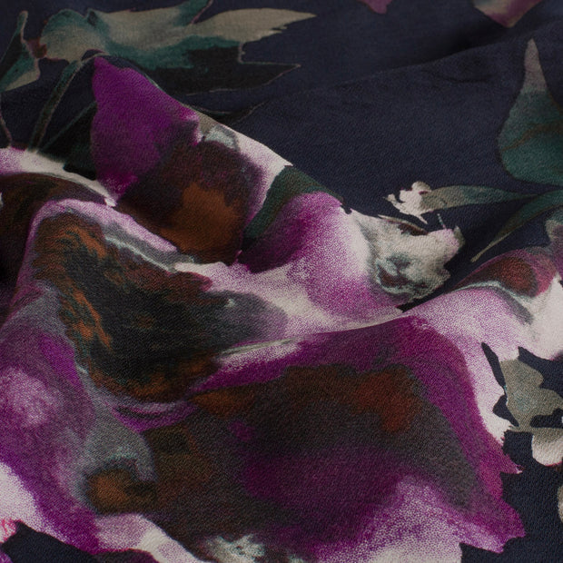 Die Blumenbluse – Viskose-Crêpe mit Herbstfarben