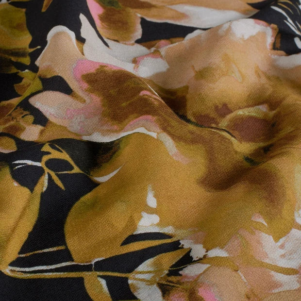 Die Blumenbluse – Viskose-Crêpe mit Herbstfarben