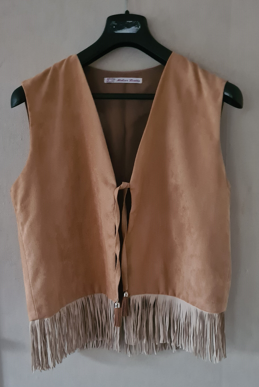 Suede Women's Fringe Vest | Camel Western Look
