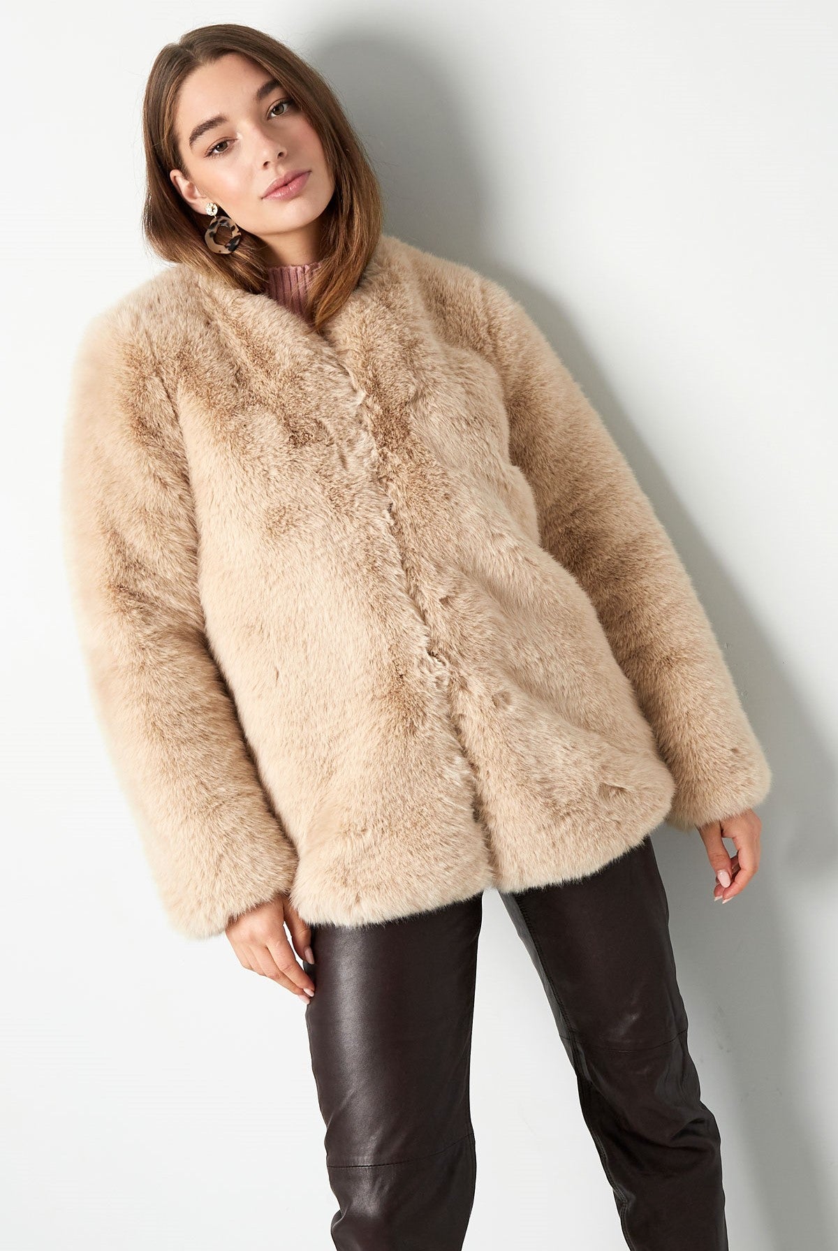 Faux fur jas