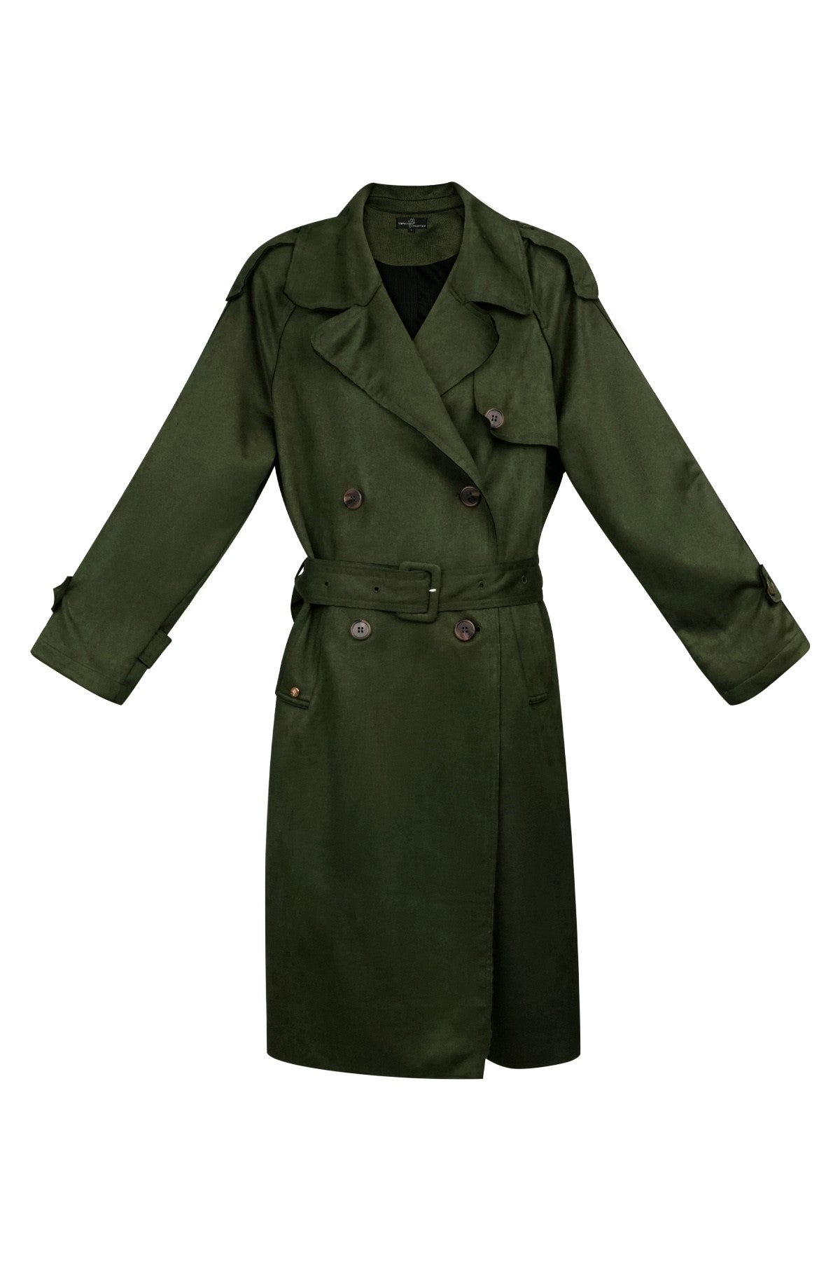 Klassieke Dames Trenchcoat met Dubbele Knopen & Afneembare Riem