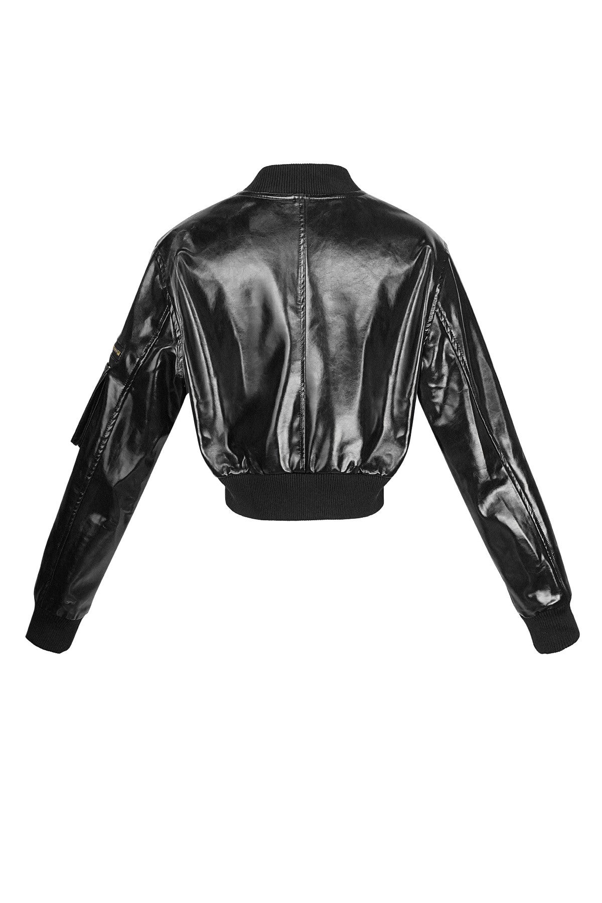 PU short bomber jacket sporty