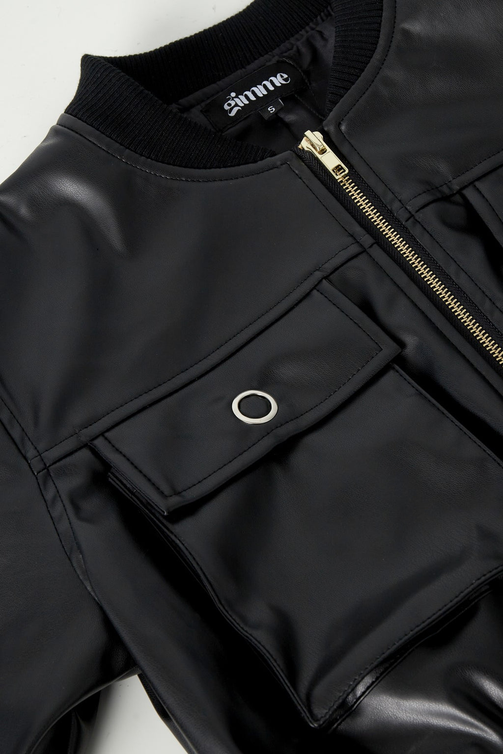 PU short bomber jacket sporty
