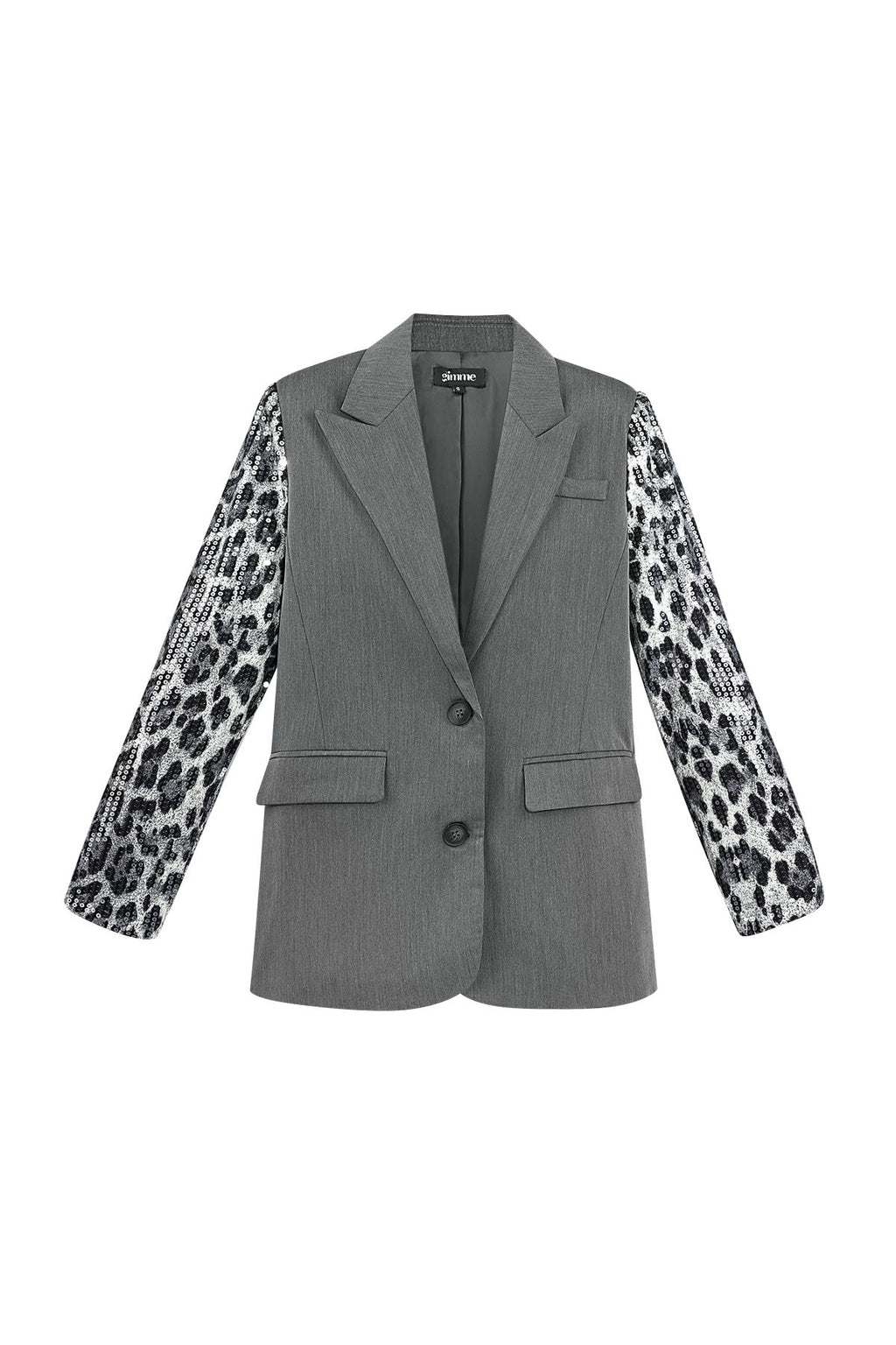 Leopard Print Sequin Sleeve Blazer | Women