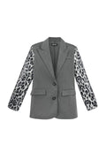 Leopard Print Sequin Sleeve Blazer | Women