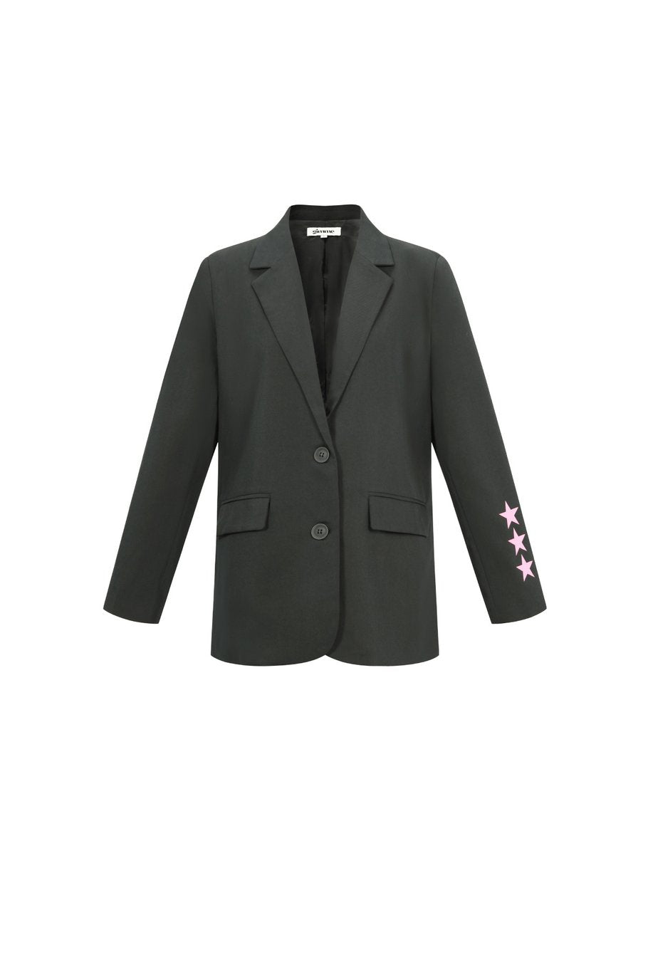 Smile Blazer met Smiley Print | Gevoerd | Grijs & Marineblauw | Maten S, M & L