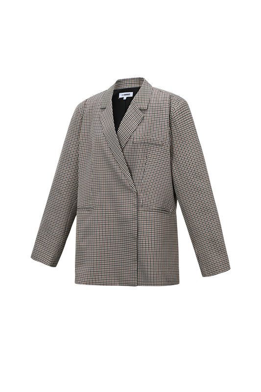 Checked oversized blazer