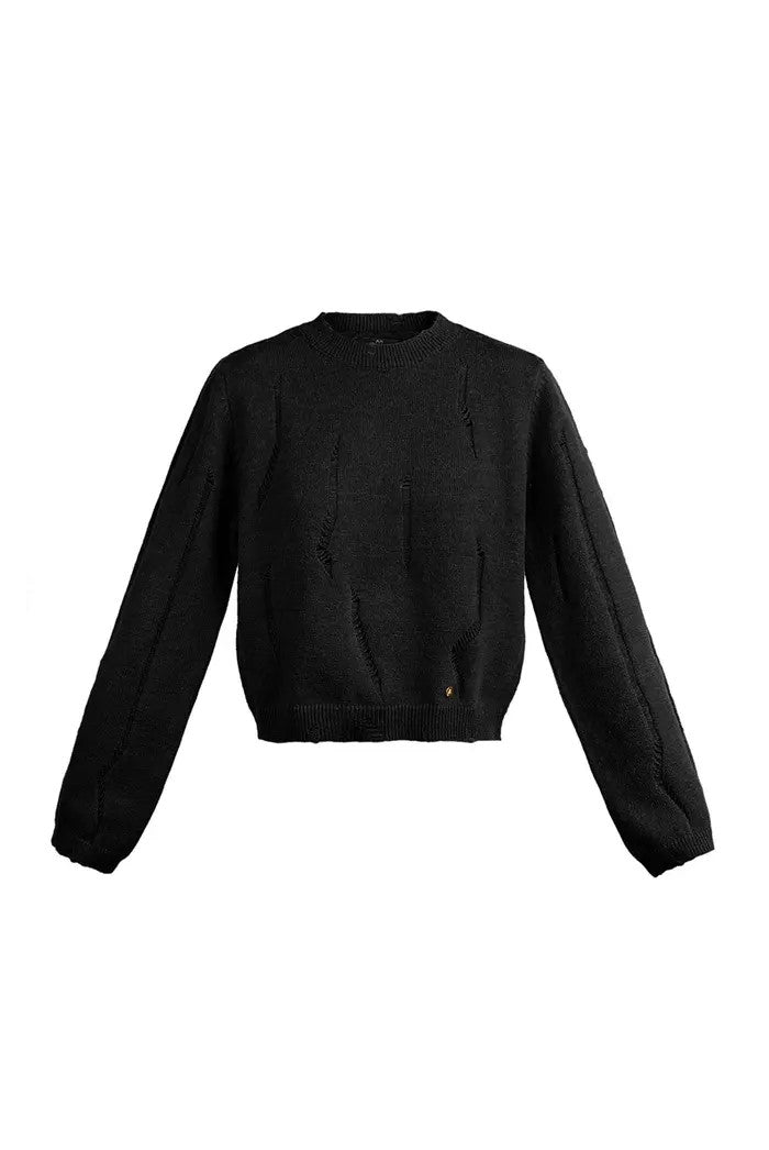 Gestrickter Pullover mit Ajourmuster