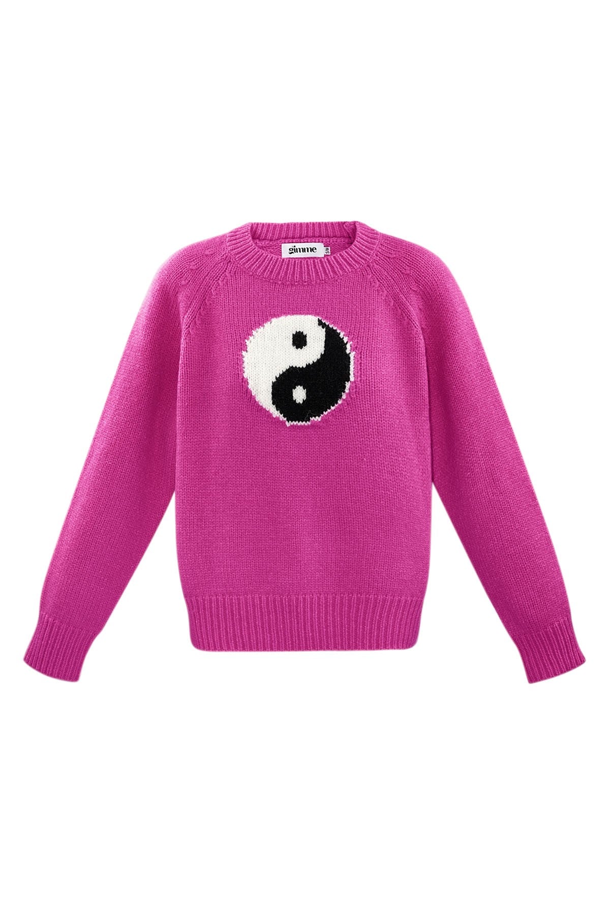 Knitted Sweater Women Yin Yang | Round Neck & Striking Symbol