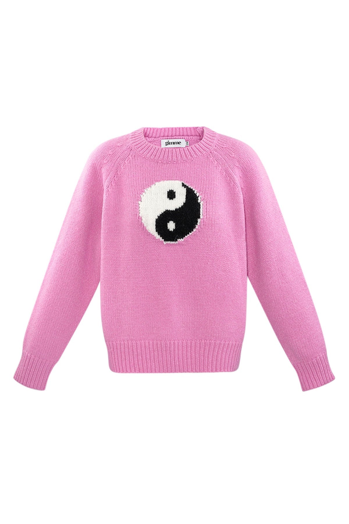 Knitted Sweater Women Yin Yang | Round Neck & Striking Symbol