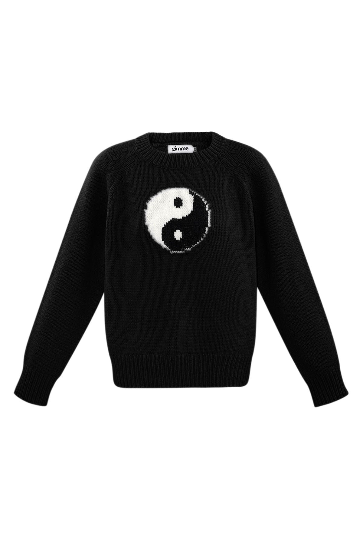 Knitted Sweater Women Yin Yang | Round Neck & Striking Symbol